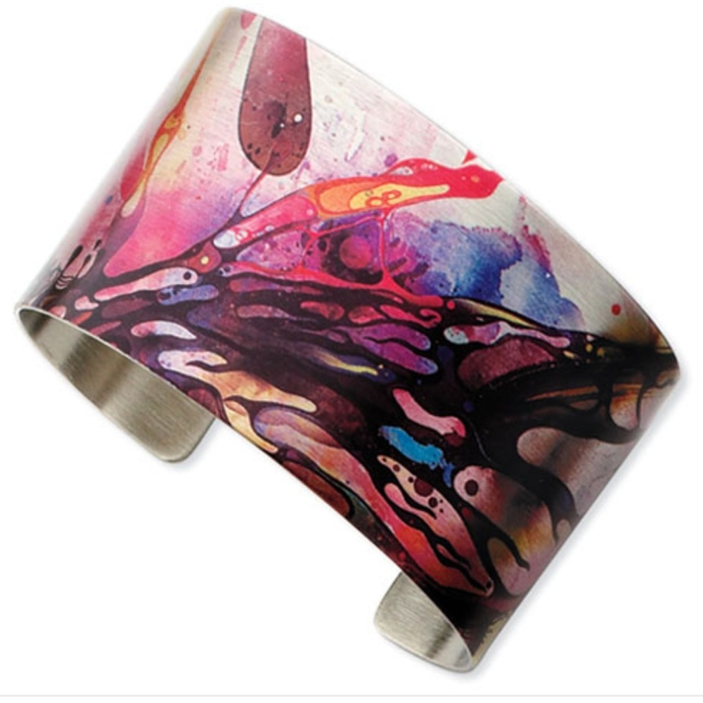 Tattooed steel Cuff bracelet "BEE" by: Shadow Chen